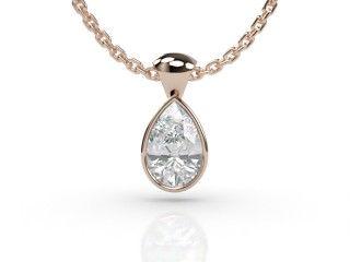 18ct. Rose Gold Pearshape Diamond Pendant -08-14914