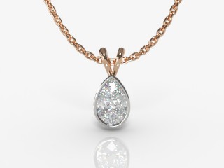 18ct. Rose Gold, Platinum Set Pearshape Diamond Pendant -08-24912