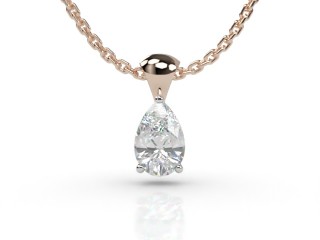18ct. Rose Gold, Platinum Set Pearshape Diamond Pendant -08-24913