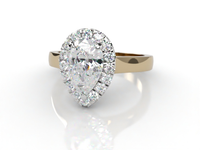 Engagement Ring: Halo Cluster Pear-Shape