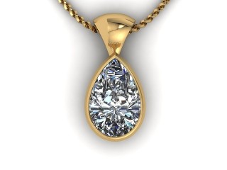 18ct. Yellow Gold Pearshape Diamond Pendant - 6