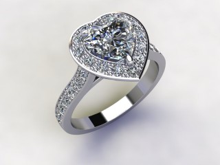 Engagement Ring: Halo Cluster Heart-Shape - 12