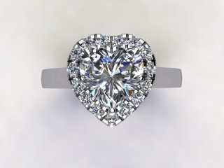 Engagement Ring: Halo Cluster Heart-Shape - 9