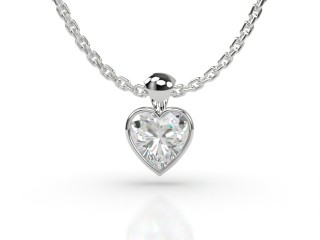 Platinum Heart Shape Diamond Pendant -09-01914