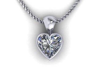 Platinum Heart Shape Diamond Pendant  - 6