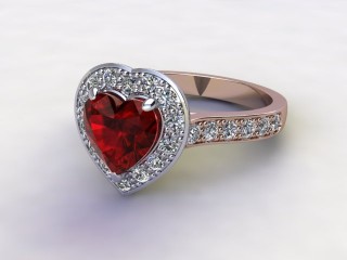 Natural Mozambique Garnet and Diamond Halo Ring. Hallmarked 18ct. Rose Gold-09-0417-8948