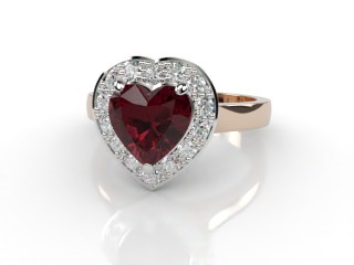 Natural Mozambique Garnet and Diamond Halo Ring. Hallmarked 18ct. Rose Gold-09-0417-8949