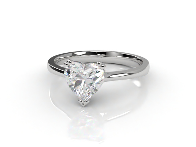 Certificated Heart Shape Diamond Solitaire Engagement Ring in 18ct. White Gold - Main Picture