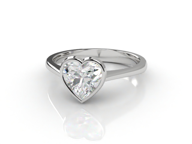 Certificated Heart Shape Diamond Solitaire Engagement Ring in 18ct. White Gold - Main Picture