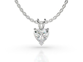 18ct. White Gold Heart Shape Diamond Pendant-09-05911