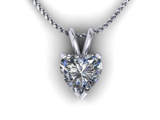 18ct. White Gold Heart Shape Diamond Pendant - 6