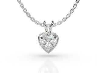18ct. White Gold Heart Shape Diamond Pendant-09-05912