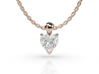 18ct. Rose Gold Heart Shape Diamond Pendant -09-14913