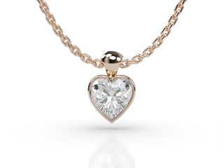 18ct. Rose Gold Heart Shape Diamond Pendant -09-14914