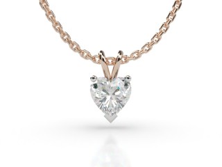 18ct. Rose Gold, Platinum Set Heart Shape Diamond Pendant -09-24911
