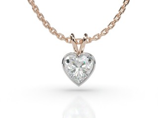 18ct. Rose Gold, Platinum Set Heart Shape Diamond Pendant -09-24912