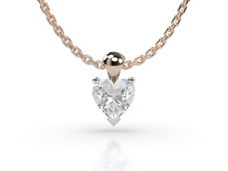 18ct. Rose Gold, Platinum Set Heart Shape Diamond Pendant -09-24913