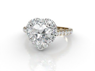 Engagement Ring: Halo Cluster Heart-Shape