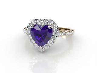 Natural Amethyst and Diamond Halo Ring. Hallmarked 18ct. Yellow Gold-09-2812-8947
