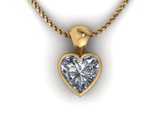 18ct. Yellow Gold Heart Shape Diamond Pendant - 6