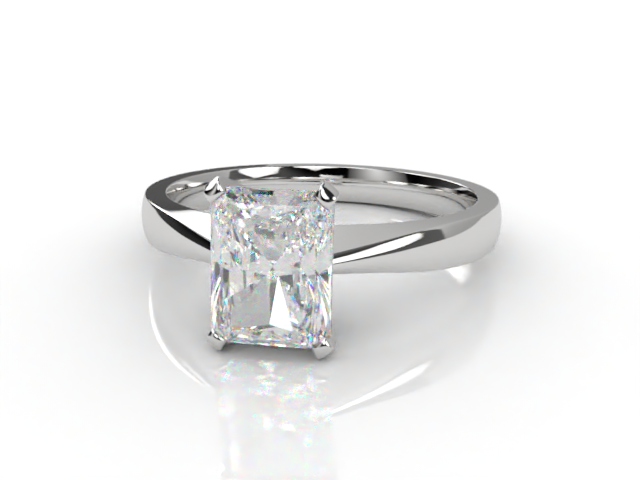 Certificated Radiant-Cut Diamond Solitaire Engagement Ring in Platinum - Main Picture
