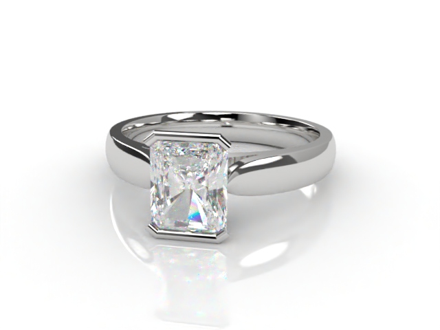 Certificated Radiant-Cut Diamond Solitaire Engagement Ring in Platinum - Main Picture