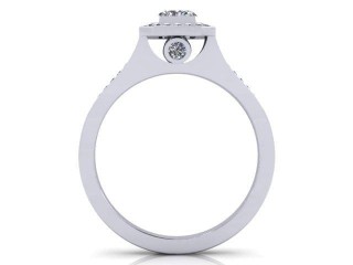 Engagement Ring: Halo Cluster Radiant-Cut - 3