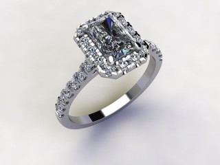 Engagement Ring: Halo Cluster Radiant-Cut - 12