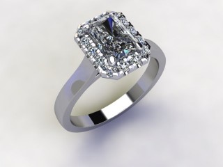 Engagement Ring: Halo Cluster Radiant-Cut - 12