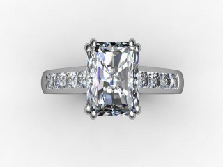 Engagement Ring: Diamond Band Radiant-Cut - 9