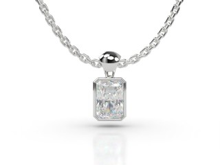 Platinum Radiant-Cut Diamond Pendant -10-01914