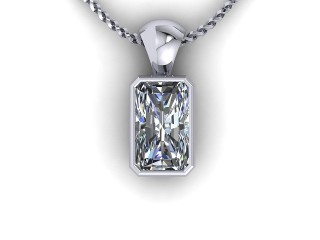 Platinum Radiant-Cut Diamond Pendant  - 6