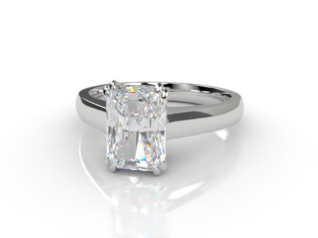 Certificated Radiant-Cut Diamond Solitaire Engagement Ring in 18ct. White Gold