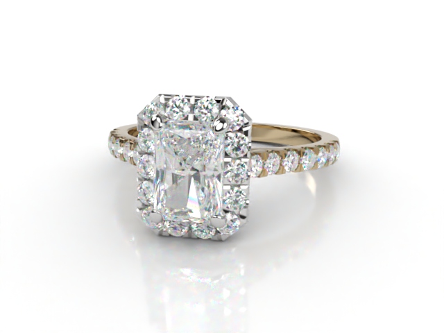 Engagement Ring: Halo Cluster Radiant-Cut - Main Picture