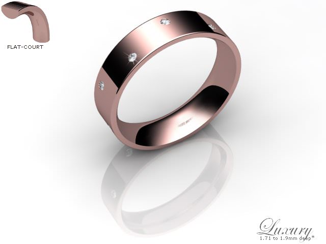 Men's Diamond Scatter 18ct. Rose Gold 5mm. Flat-Court Wedding Ring