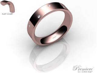 Men's Diamond Scatter 18ct. Rose Gold 5mm. Flat-Court Wedding Ring-18PG10D-5FCXG