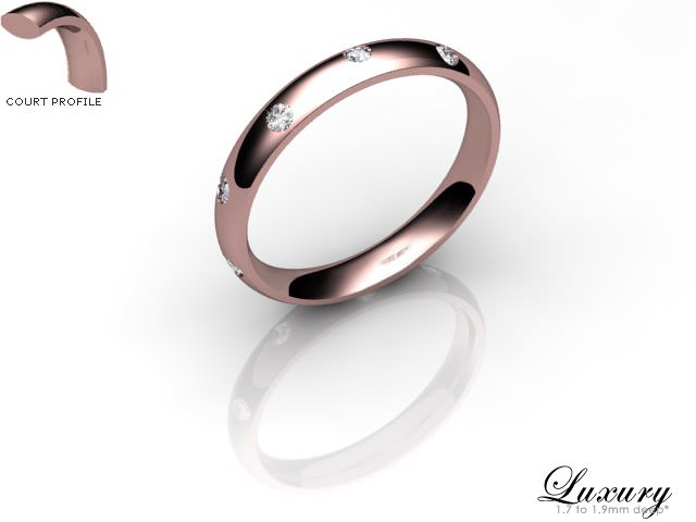 Women's Diamond Scatter 18ct. Rose Gold 3mm. Court Wedding Ring