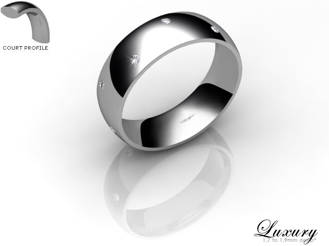 Women's Diamond Scatter 18ct. White Gold 6mm. Court Wedding Ring