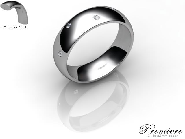 Women's Diamond Scatter 18ct. White Gold 6mm. Court Wedding Ring