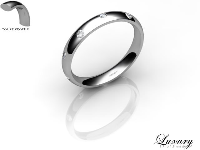 Women's Diamond Scatter 18ct. White Gold 3mm. Court Wedding Ring