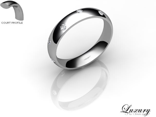 Women's Diamond Scatter 18ct. White Gold 4mm. Court Wedding Ring