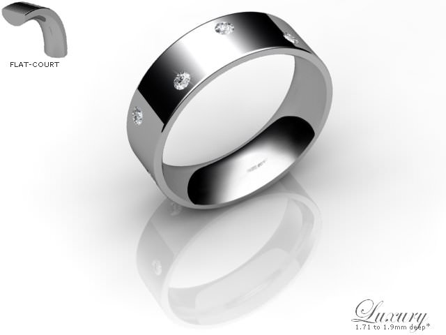 Women's Diamond Scatter 18ct. White Gold 6mm. Flat-Court Wedding Ring