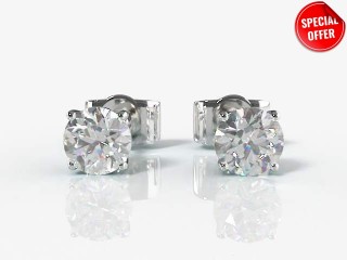 SPECIAL - 0.40cts. Platinum Diamond Earstuds Save £92-20-01000-0.40