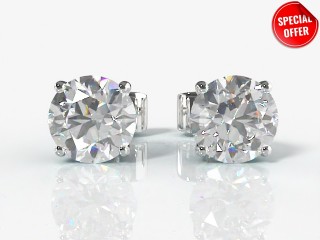 SPECIAL - 1.00cts. Platinum Diamond Earstuds Save £281-20-01000-1.00