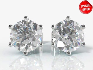SPECIAL 2.00cts. Platinum Diamond Earstuds Save £634-20-01006-2.00