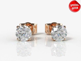 SPECIAL - 0.40cts. 18ct. Rose Gold Diamond Earstuds Save £84-20-04000-0.40