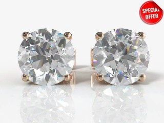 SPECIAL 2.00cts. 18ct. Rose Gold Diamond Earstuds Save £619-20-04000-2.00