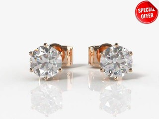 SPECIAL 0.40cts. 18ct. Rose Gold Diamond Earstuds-20-04006-0.40G