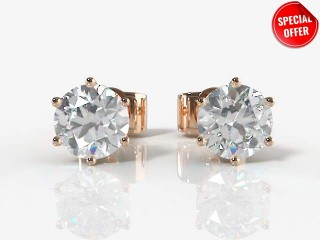 SPECIAL - 0.66cts. 18ct. Rose Gold Diamond Earstuds Save £133-20-04006-0.66