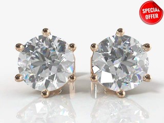SPECIAL 2.00cts. 18ct. Rose Gold Diamond Earstuds Save £607-20-04006-2.00